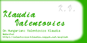 klaudia valentovics business card